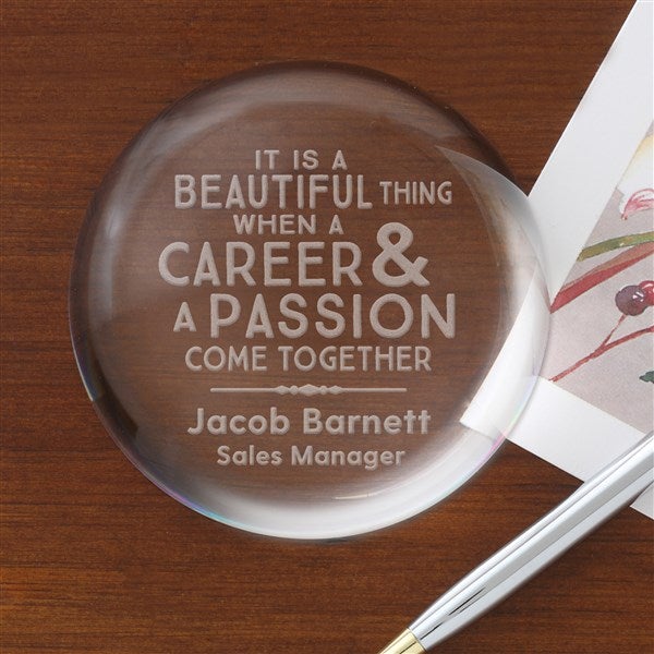 Professional & Passionate Crystal Paperweight - 41526