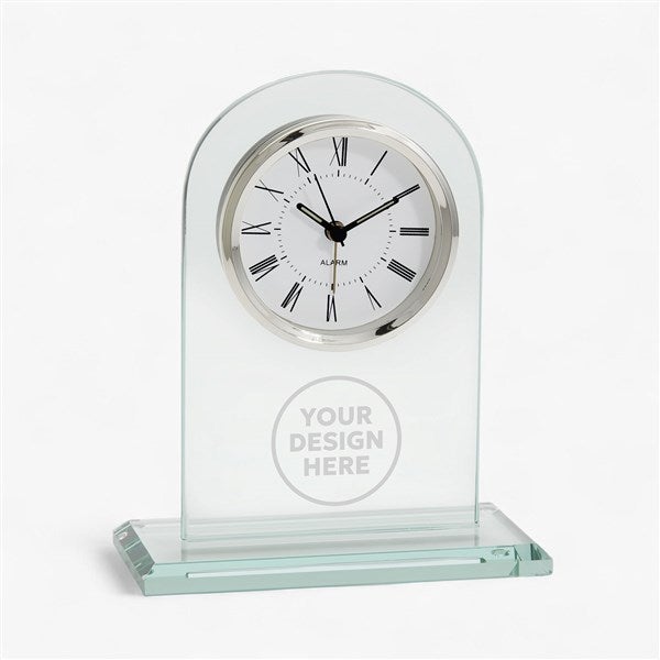 Engraved Logo Glass Clock  - 41548