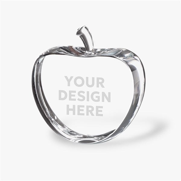 Engraved Logo Crystal Apple Keepsake  - 41565