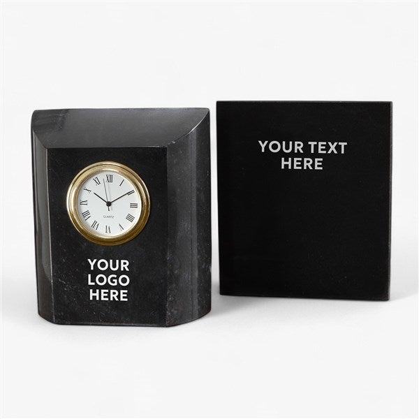 Personalized Logo Marble Desk Clock  - 41572
