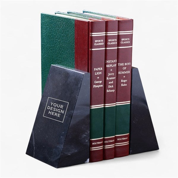 Personalized Logo Marble Bookends  - 41573