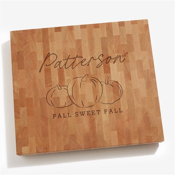 Fall Family Pumpkins Personalized Butcher Block Cutting Board  - 41579