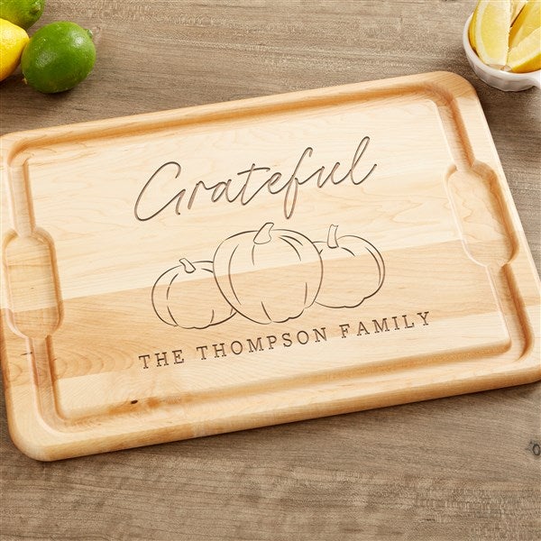 Fall Family Pumpkins Personalized Maple Cutting Board  - 41582