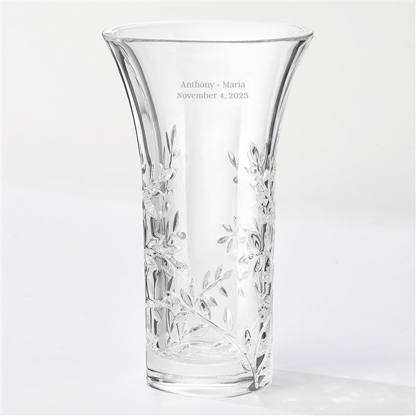 Vera Wang Engraved Anniversary Crystal Leaf Vase - 41607