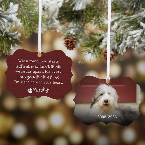 Pet Memorial Personalized Photo 2-Sided Ornament  - 41628