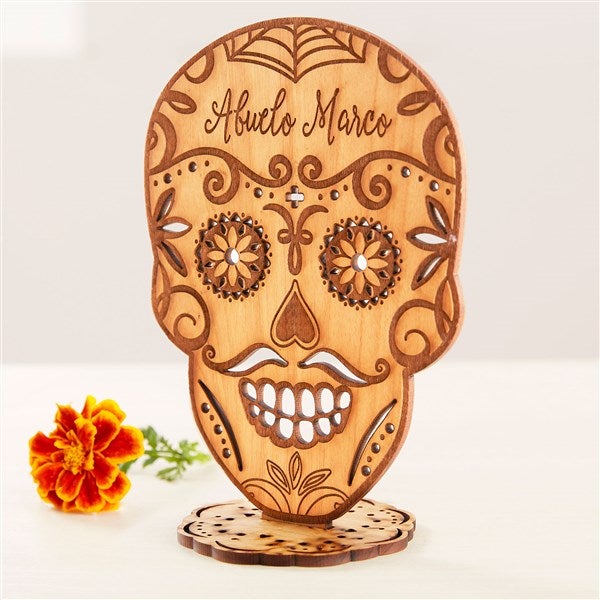 Day of the Dead Personalized Sugar Skull Wood Keepsake - 41642