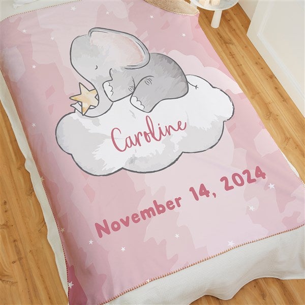 Baby Elephant Personalized 60x80 Sherpa Blanket