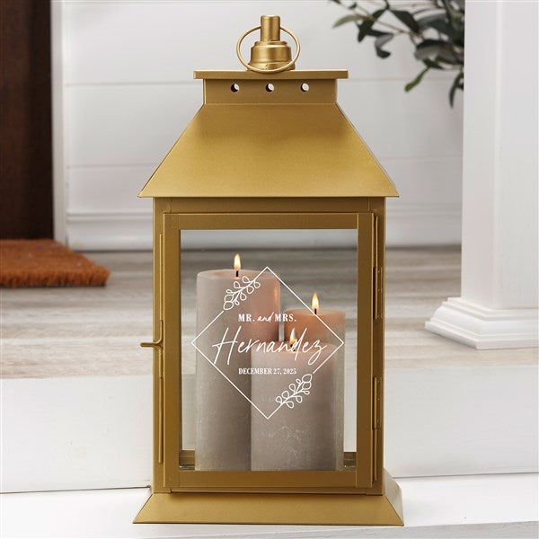 Botanical Wedding Personalized Decorative Wedding Candle Lantern  - 41657