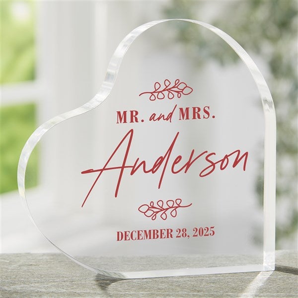 Botanical Wedding Personalized Colored Heart Keepsake - 41658