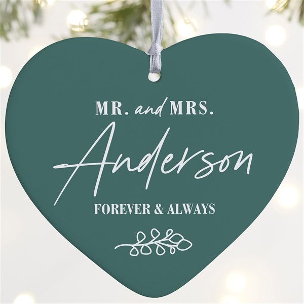 Botanical Wedding Personalized Heart Ornament - 41660