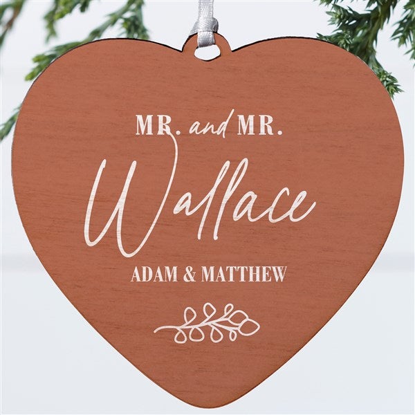 Botanical Wedding Personalized Heart Ornament - 41660