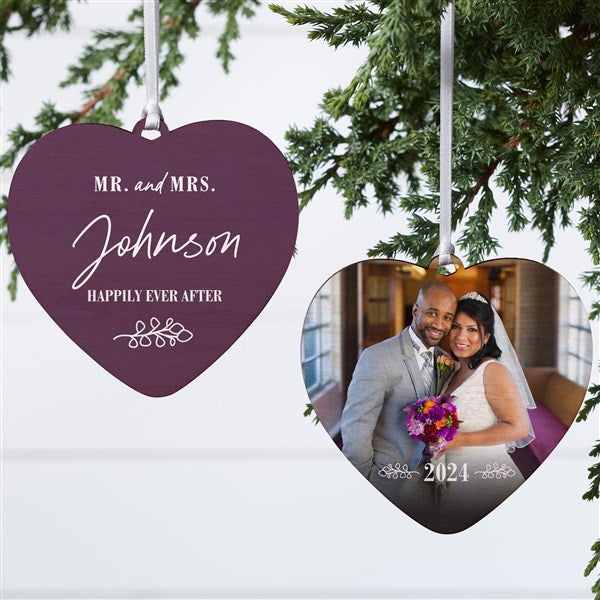 Botanical Wedding Personalized Heart Ornament - 41660