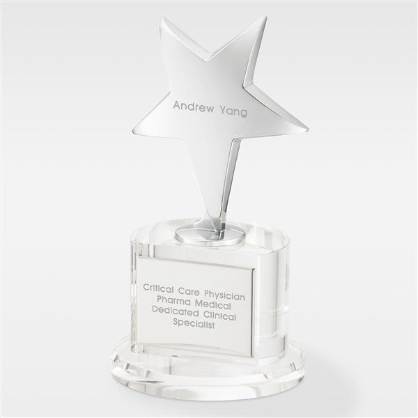 Engraved Crystal and Silver Star Professional Award  - 41677