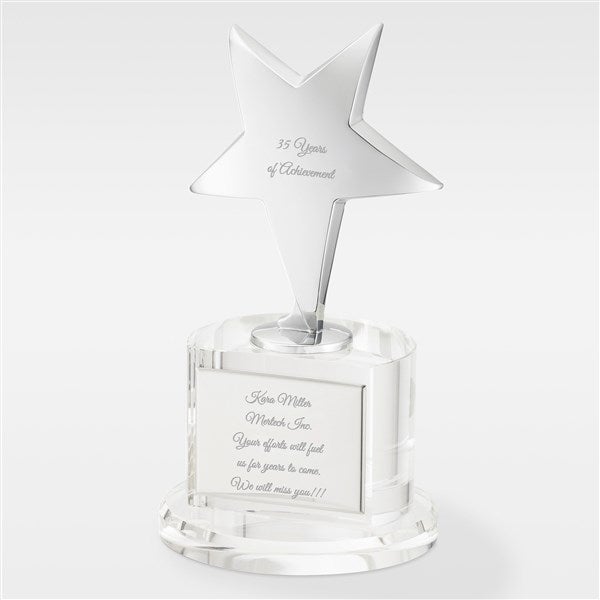 Engraved Crystal and Silver Star Retirement Award - 41678