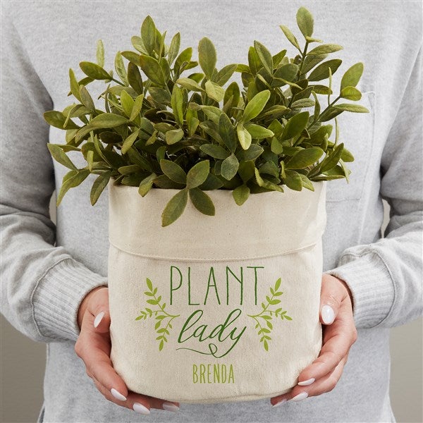 Personalized Canvas Flower Planter - Plant Lady - 41689
