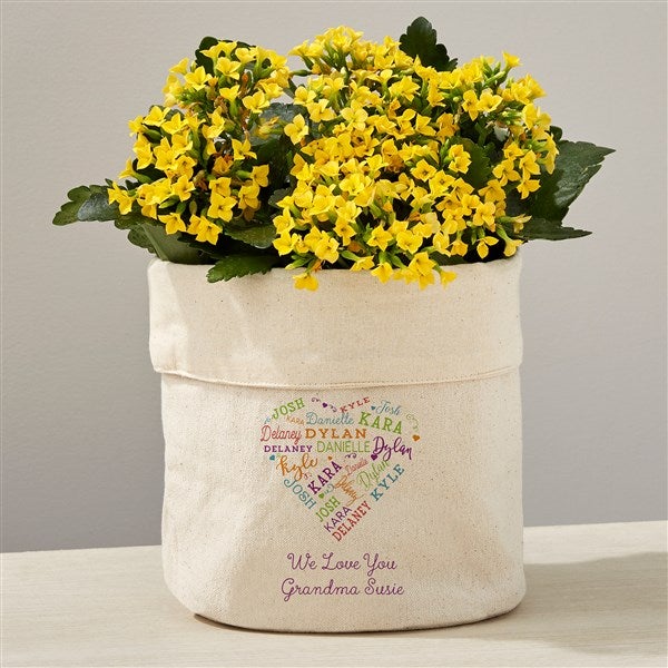 Personalized Canvas Flower Planter - Close to Her Heart - 41693