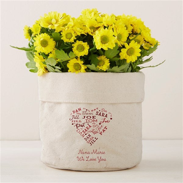Personalized Canvas Flower Planter - Close to Her Heart - 41693