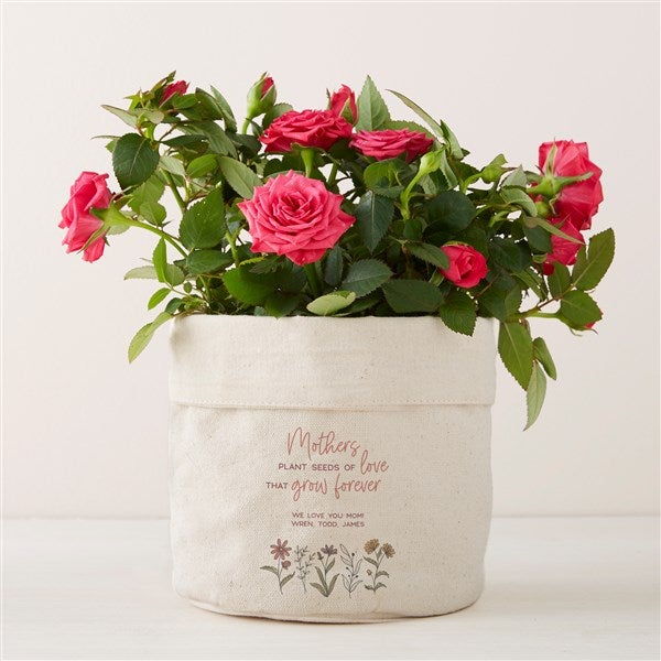 Personalized Canvas Flower Planter - Love Blooms Here - 41701