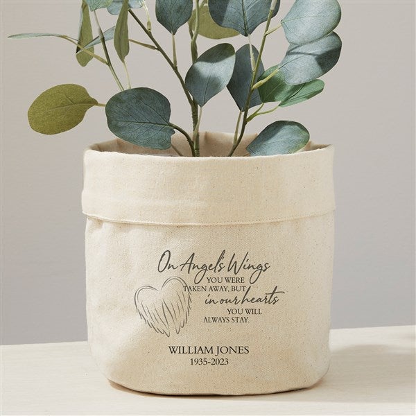 Personalized Canvas Flower Planter - On Angel's Wings - 41702