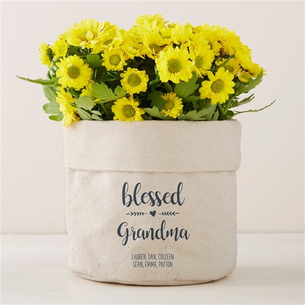 Blessed Personalized Canvas Flower Planter  - 41704