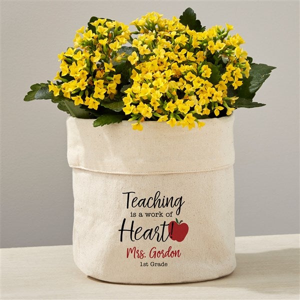 Personalized Canvas Flower Planter - Inspiring Teacher - 41705