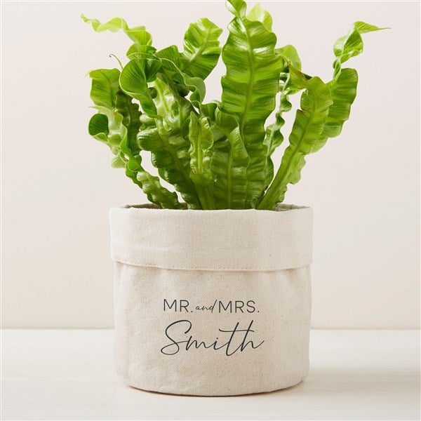 Personalized Canvas Flower Planter - Natural Love - 41713