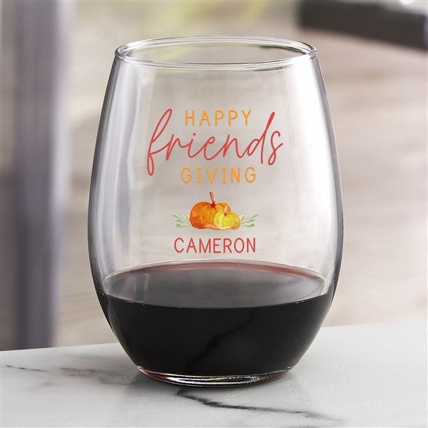 Friendsgiving Personalized Wine Glasses  - 41723