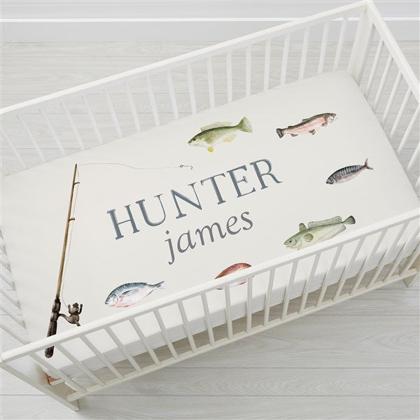 Gone Fishing Personalized Crib Sheet - 41770