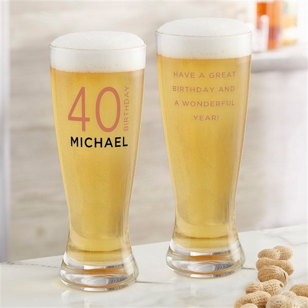 Birthday Bash Personalized Beer Glasses - 41776