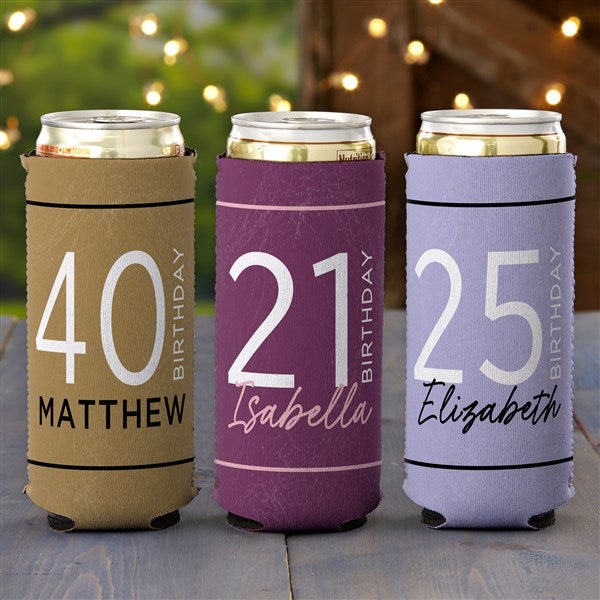 Birthday Bash Personalized Slim Can Cooler - 41783