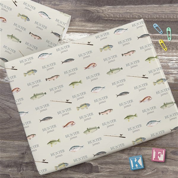 Gone Fishing Personalized Wrapping Paper  - 41785