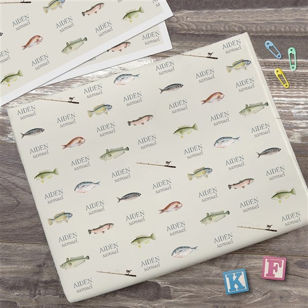 Gone Fishing Personalized Wrapping Paper  - 41785