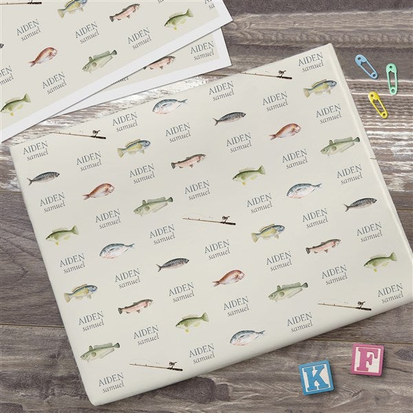 Gone Fishing Personalized Wrapping Paper - 41785