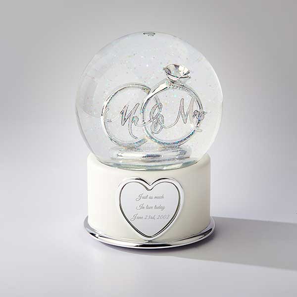 Mr. and Mrs. Anniversary Engraved Snow Globe - 41831