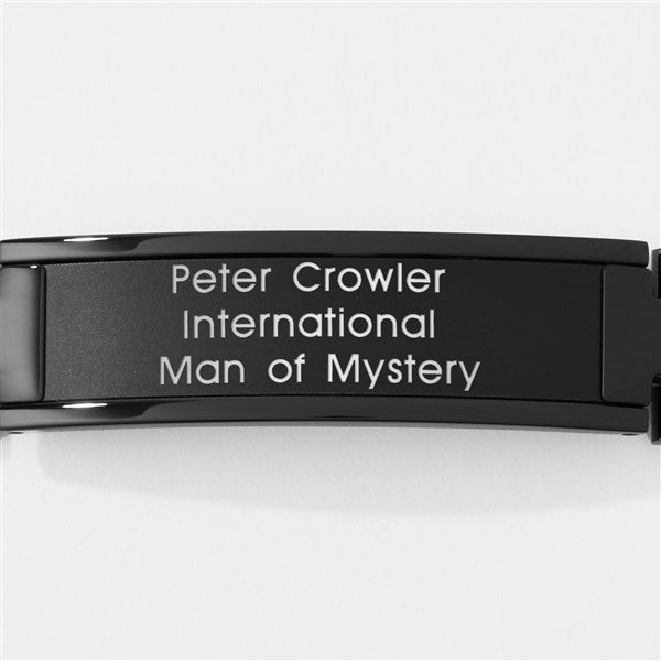 Engraved Matte Black ID Bracelet for Him