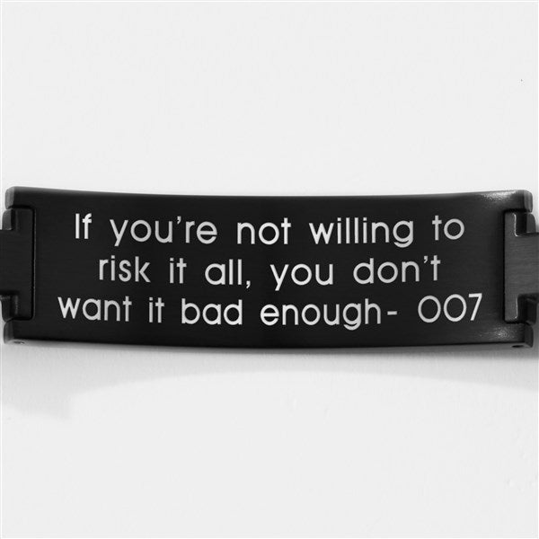 Engraved Matte Black ID Bracelet for Him
