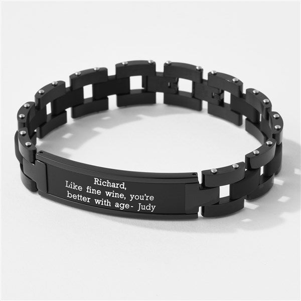 Engraved Birthday Matte Black ID Bracelet - 41859