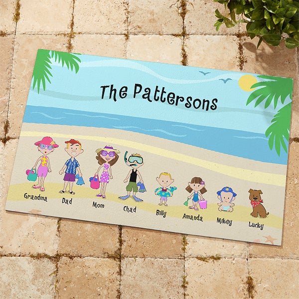Personalized Beach Vacation Family Doormat