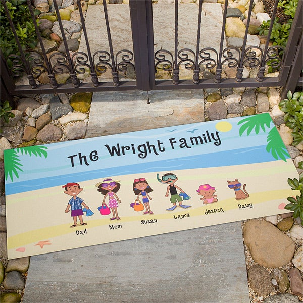 Personalized Beach Vacation Family Doormat - 4186