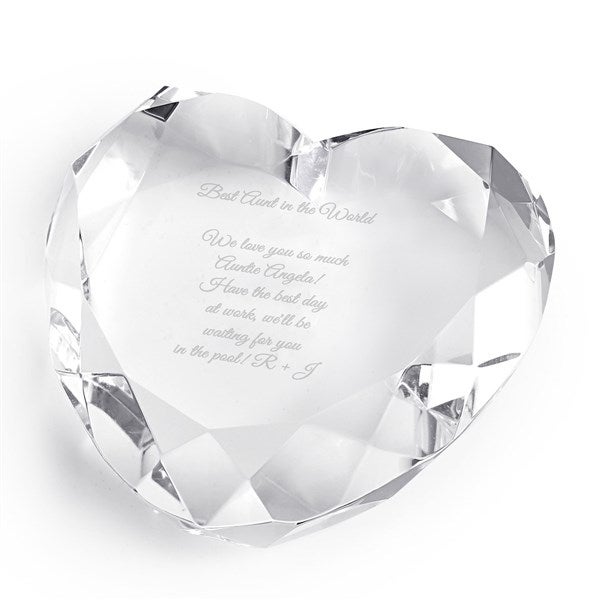 Engraved Crystal Heart Keepsake & Paperweight