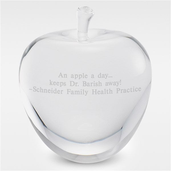 Engraved Crystal Apple Paperweight for the Boss - 41873