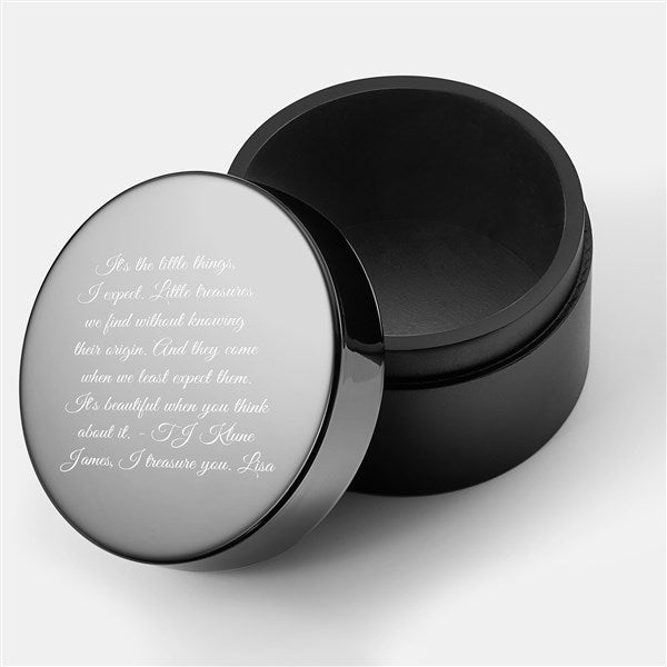 Engraved Gunmetal and Acacia Wood Keepsake Box for Him