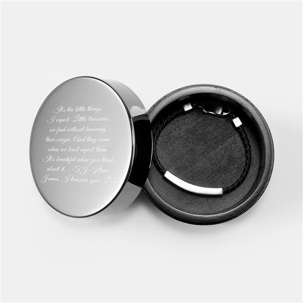 Engraved Gunmetal and Acacia Wood Keepsake Box for Him