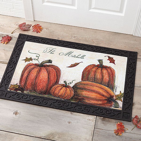 Personalized Welcome Mat - Autumn Pumpkin Patch