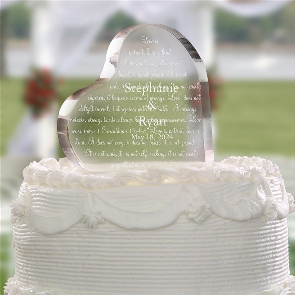 Personalized Wedding Cake Topper - Love Is Patient - 4194