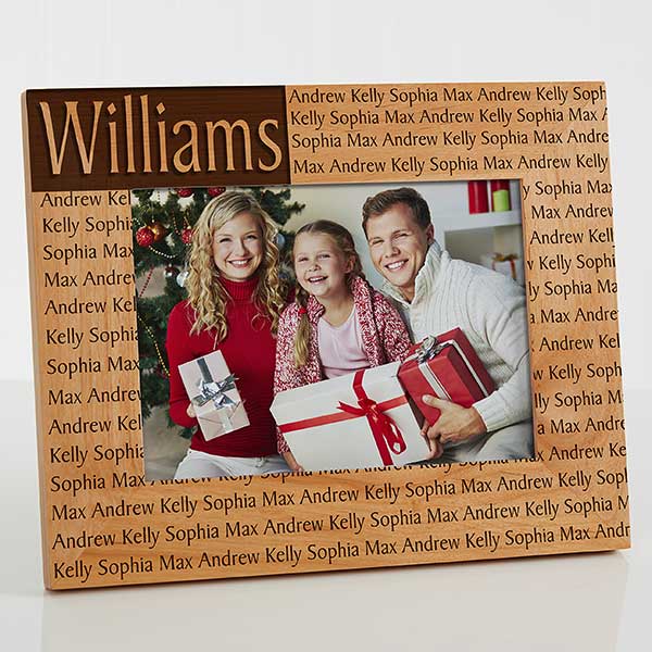 Personalized Family Name Wood Picture Frame - 4219