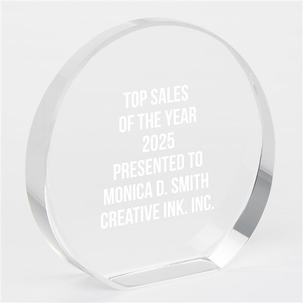 Engraved Recognition Round Crystal Award - 42278