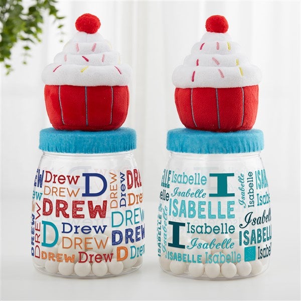 Repeating Name Personalized Cupcake Candy Jar  - 42288