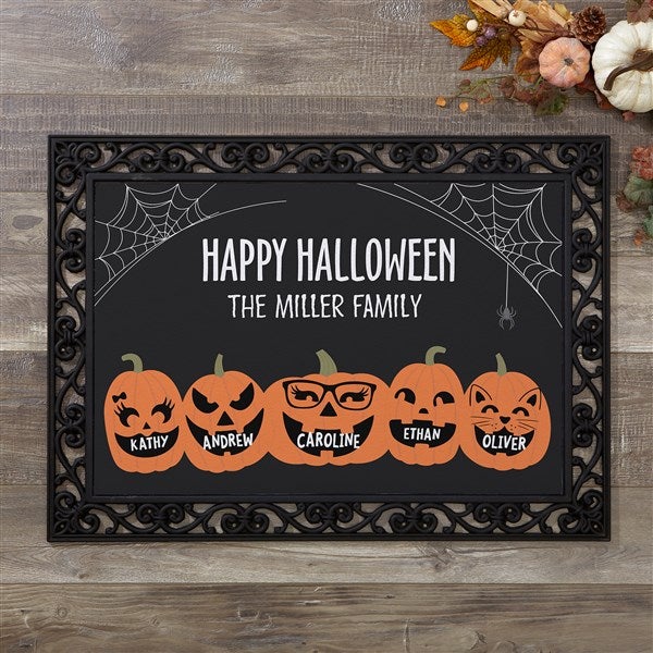 Jack-o&#39;-Lantern Family Personalized Halloween Doormats - 42310