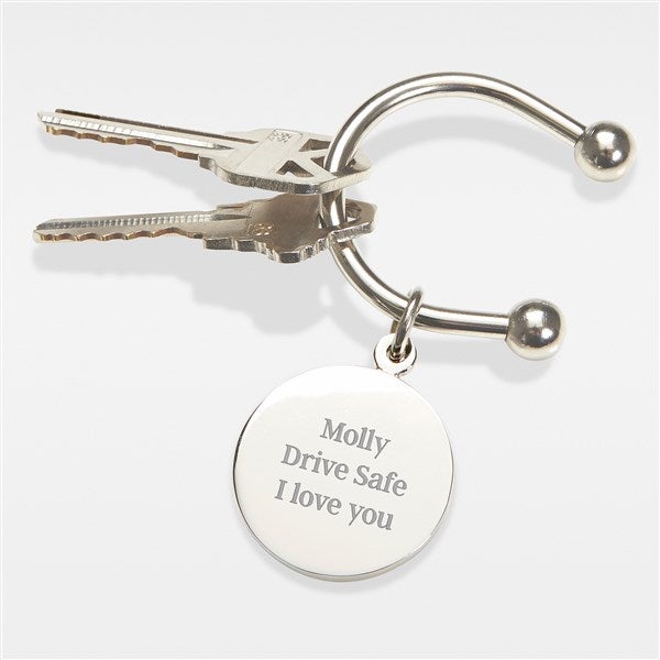 Engraved Silver Keychain For Wife